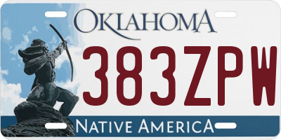 OK license plate 383ZPW