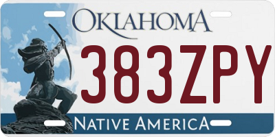 OK license plate 383ZPY