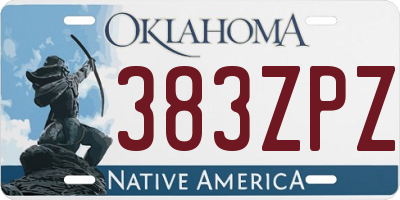 OK license plate 383ZPZ