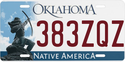 OK license plate 383ZQZ