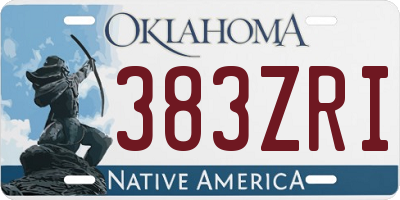 OK license plate 383ZRI