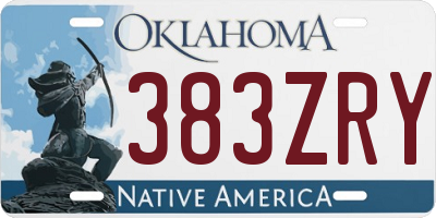 OK license plate 383ZRY