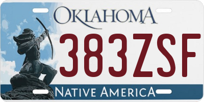 OK license plate 383ZSF