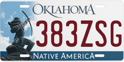 OK license plate 383ZSG