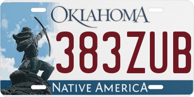 OK license plate 383ZUB