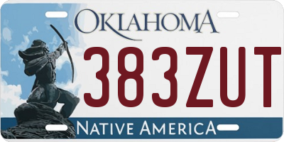 OK license plate 383ZUT