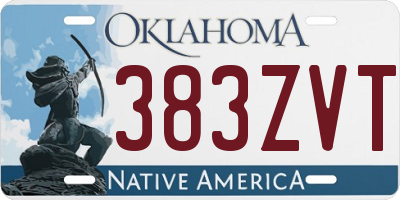 OK license plate 383ZVT