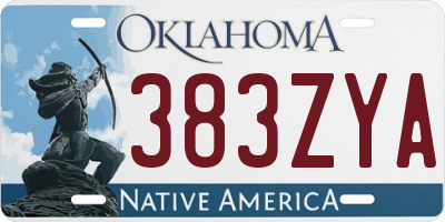 OK license plate 383ZYA