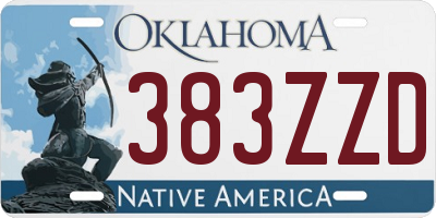 OK license plate 383ZZD