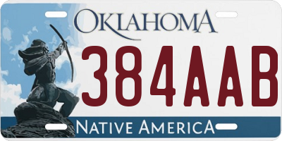 OK license plate 384AAB