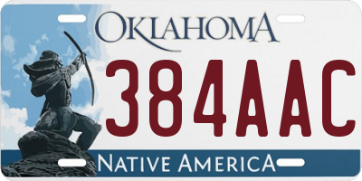 OK license plate 384AAC