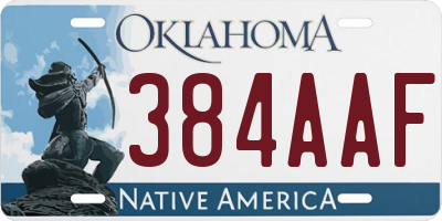 OK license plate 384AAF