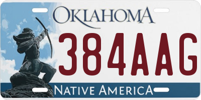 OK license plate 384AAG