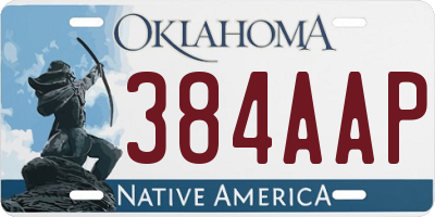 OK license plate 384AAP
