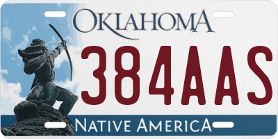 OK license plate 384AAS