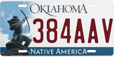 OK license plate 384AAV