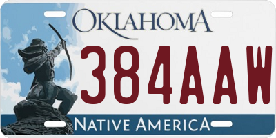 OK license plate 384AAW