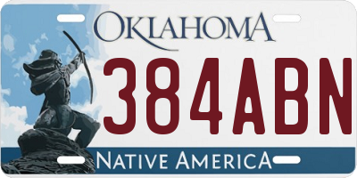 OK license plate 384ABN