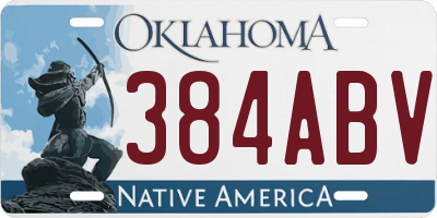 OK license plate 384ABV