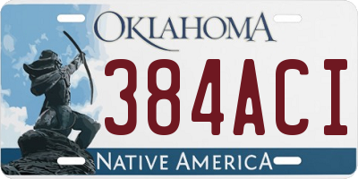 OK license plate 384ACI