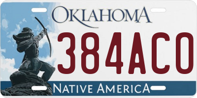 OK license plate 384ACO