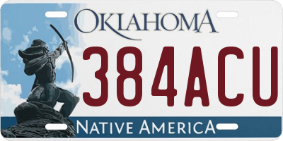 OK license plate 384ACU