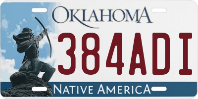 OK license plate 384ADI