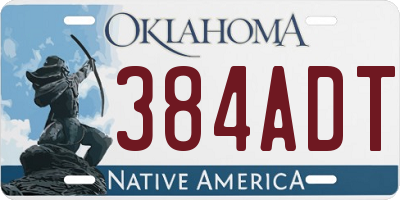 OK license plate 384ADT