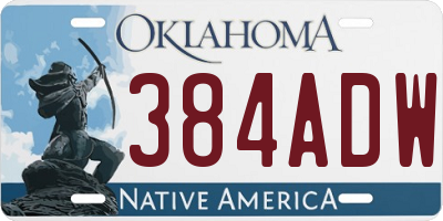 OK license plate 384ADW