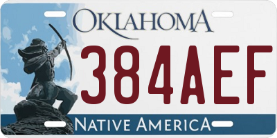 OK license plate 384AEF