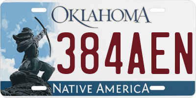 OK license plate 384AEN