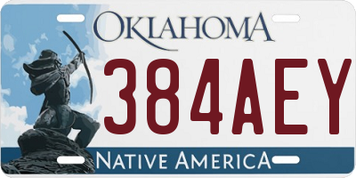 OK license plate 384AEY