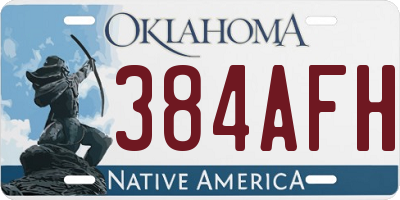 OK license plate 384AFH