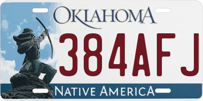 OK license plate 384AFJ