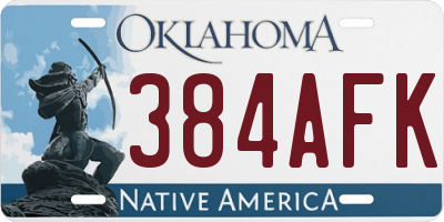 OK license plate 384AFK
