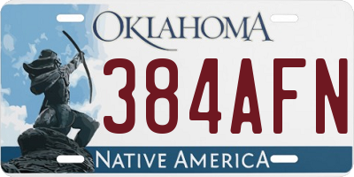OK license plate 384AFN