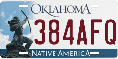 OK license plate 384AFQ