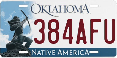 OK license plate 384AFU