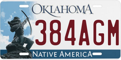 OK license plate 384AGM