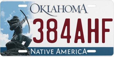 OK license plate 384AHF