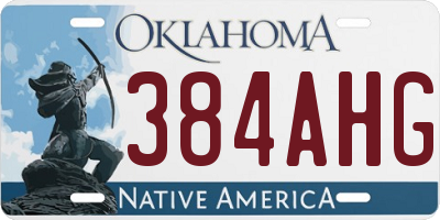 OK license plate 384AHG