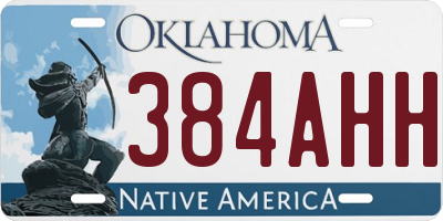OK license plate 384AHH