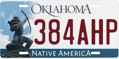 OK license plate 384AHP