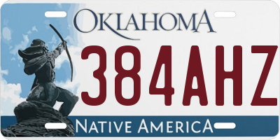 OK license plate 384AHZ