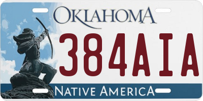 OK license plate 384AIA