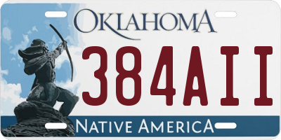 OK license plate 384AII