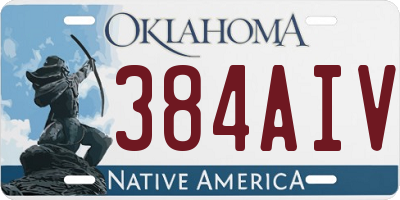 OK license plate 384AIV