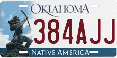 OK license plate 384AJJ