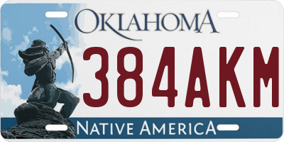 OK license plate 384AKM