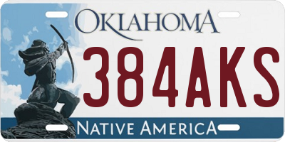 OK license plate 384AKS